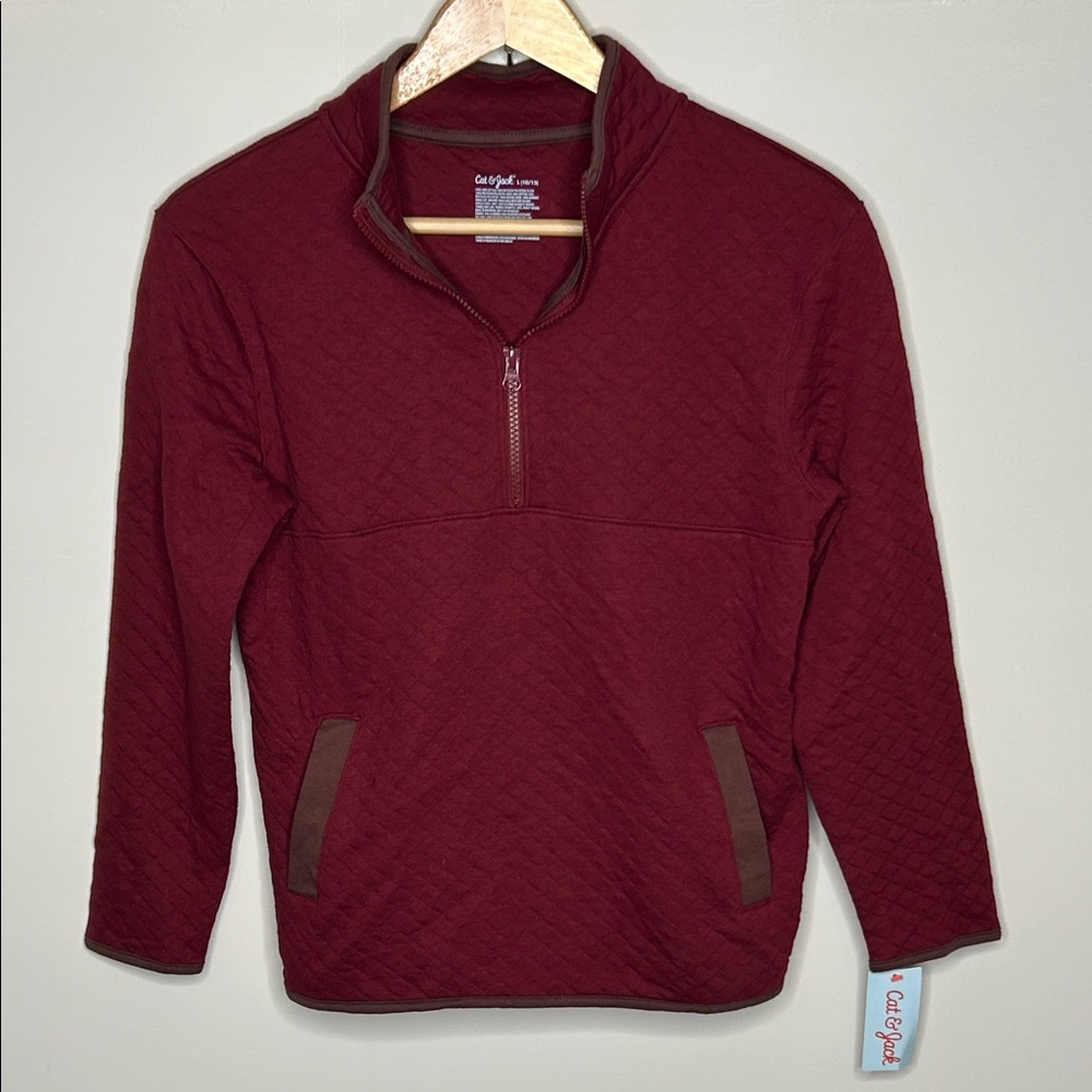 NWT Cat & Jack Quilted Half Zip Sweatshirt